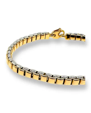 Bracciale a catena in oro giallo e bianco Spagnoletti 1945