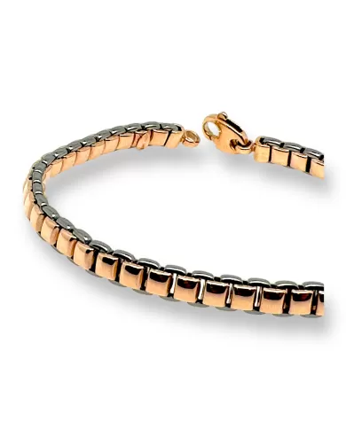 Bracciale a catena in oro rosa e bianco Spagnoletti 1945