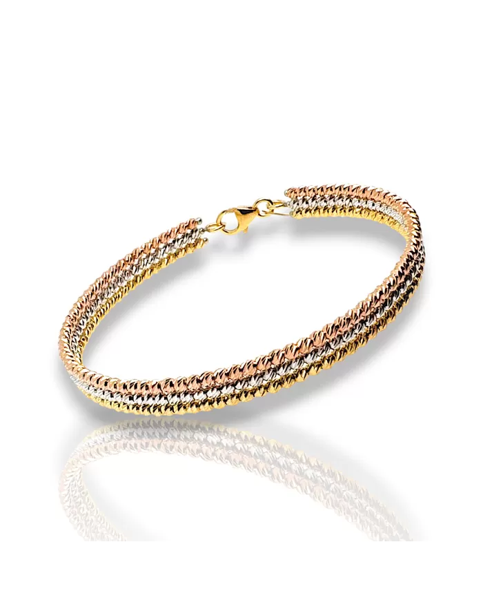 Bracciale oro Diamantato Tre Colori Dorica