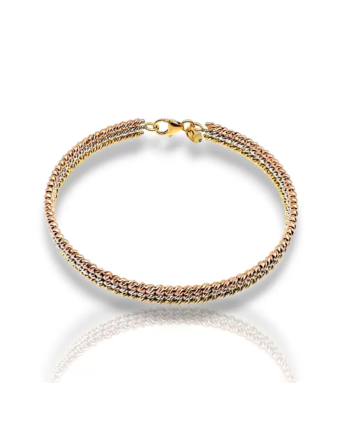 Bracciale oro Diamantato Tre Colori Dorica