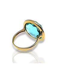 Anello oro giallo con Topazio azzurro Spagnoletti 1945