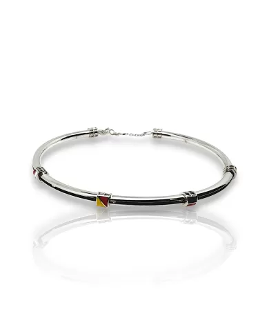 Bracciale oro bianco con Onice e smalti Arcadia