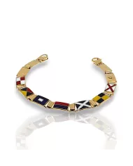 Bracciale Arcadia Oro Giallo Bandiere Nautiche 11 piastre Arcadia