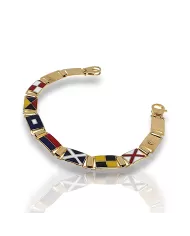 Bracciale Arcadia Oro Giallo Bandiere Nautiche 11 piastre Arcadia