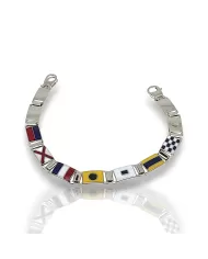 Bracciale Arcadia Oro Bianco Bandiere Nautiche 11 piastre