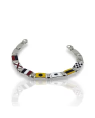 Bracciale Arcadia Oro Bianco Bandiere Nautiche 11 piastre Arcadia