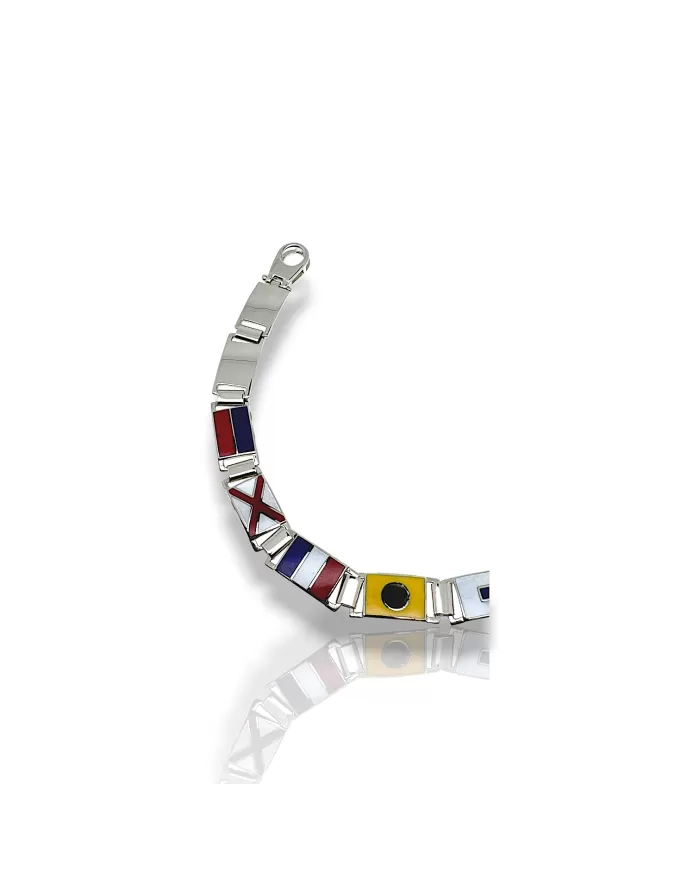 Bracciale Arcadia Oro Bianco Bandiere Nautiche 11 piastre Arcadia