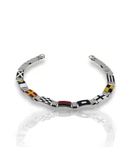 Bracciale Arcadia Oro Bianco Bandiere Nautiche 13 piastre Arcadia