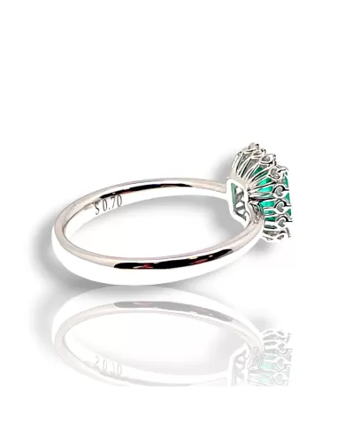 Anello Smeraldo 0,70ct e diamanti 0,17ct ReCarlo