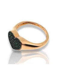 Anello oro Rosa e Tormalina Verde Spagnoletti 1945