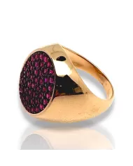 Anello in oro rosa con tormaline rosse Spagnoletti 1945