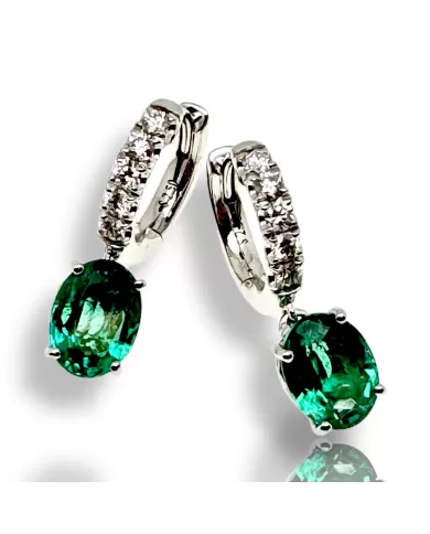 Orecchini Smeraldi 2,50ct e diamanti 0,29ct