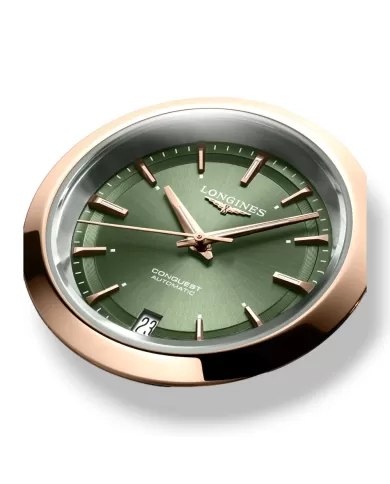 Conquest Acciaio oro auto 34mm Verde matt Longines Ref L34305029