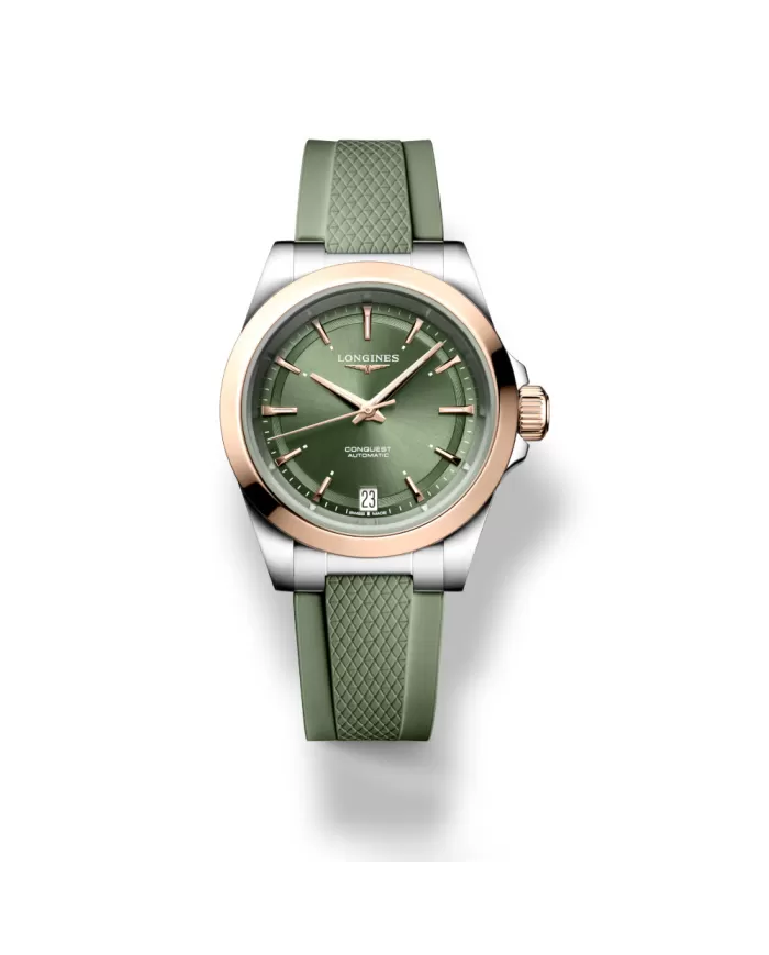 Conquest Acciaio oro auto 34mm Verde matt