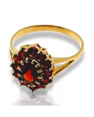 Anello oro Giallo e Granato