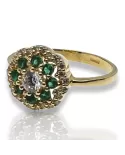 Anello in oro giallo con Tormalina Verde