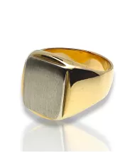 Anello Oro Giallo giallo e bianco