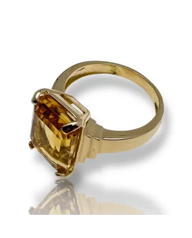 Anello in oro Giallo e Topazio Citrino Spagnoletti 1945