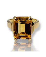 Anello in oro Giallo e Topazio Citrino Spagnoletti 1945