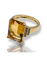 Anello in oro Giallo e Topazio Citrino