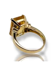 Anello in oro Giallo e Topazio Citrino Spagnoletti 1945