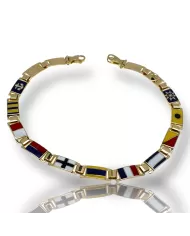 Bracciale in Oro Giallo Bandiere Nautiche 15 piastre Arcadia