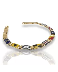 Bracciale Oro Giallo Bandiere Nautiche 13 piastre