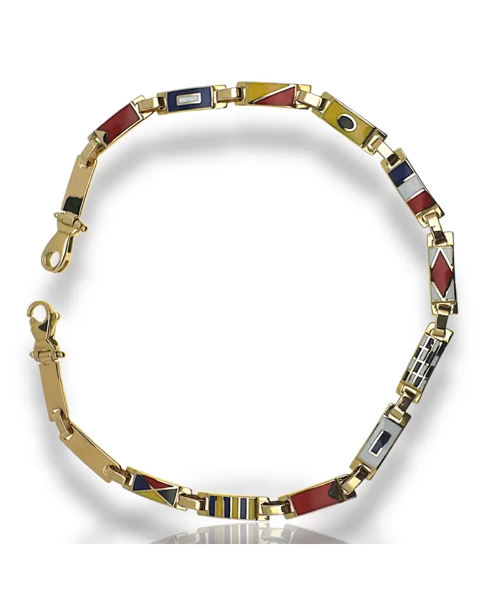 Bracciale Oro Giallo Bandiere Nautiche 14 piastre Arcadia