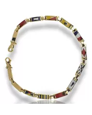 Bracciale Oro Giallo Bandiere Nautiche 14 piastre Arcadia