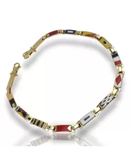 Bracciale Oro Giallo Bandiere Nautiche 14 piastre Arcadia