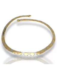 Collana piatta uomo in oro Giallo e Bianco