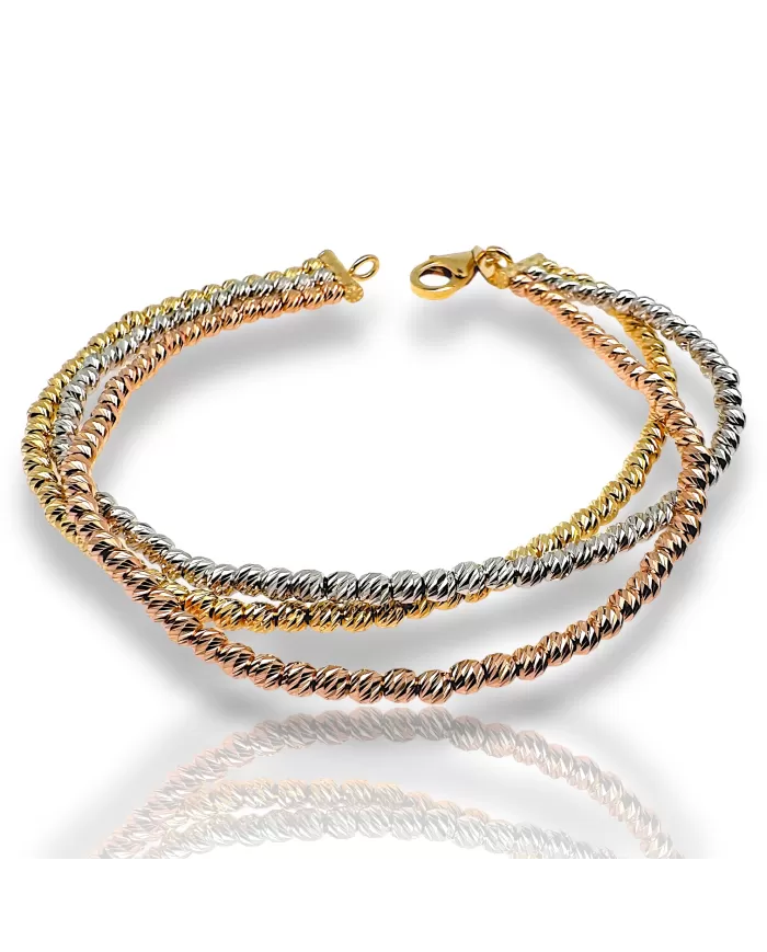 Bracciale oro diamantato Tre Colori