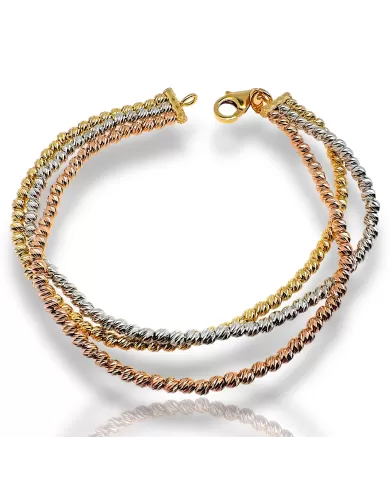 Bracciale oro diamantato Tre Colori Dorica