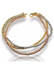 Bracciale oro diamantato Tre Colori Dorica