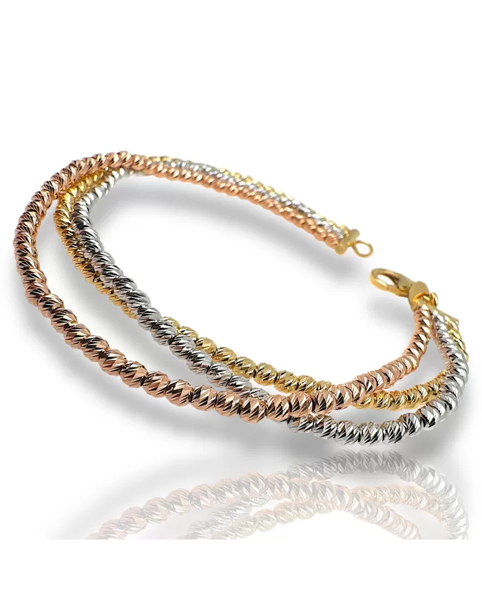 Bracciale oro diamantato Tre Colori Dorica