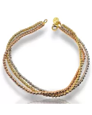 Bracciale oro diamantato Tre Colori Dorica