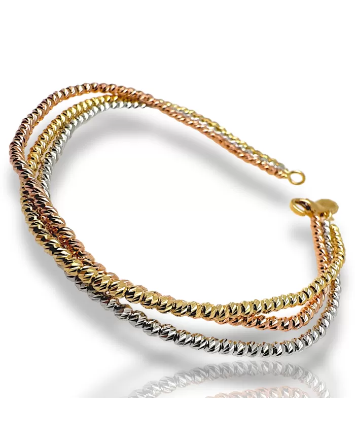 Bracciale oro diamantato Tre Colori Dorica