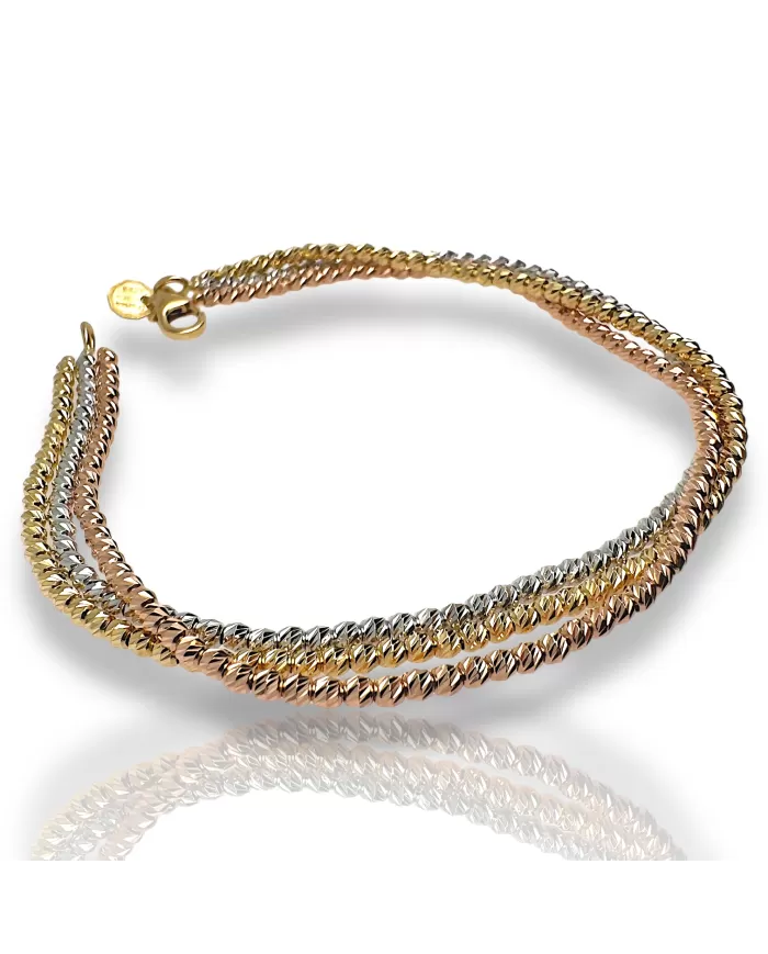 Bracciale oro diamantato Tre Colori Dorica