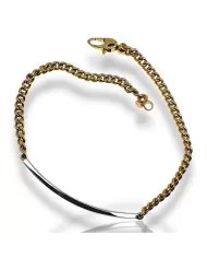 Bracciale a catena con piastra oro bianco e giallo Spagnoletti 1945