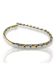 Bracciale a catena con piastra oro bianco e giallo Spagnoletti 1945