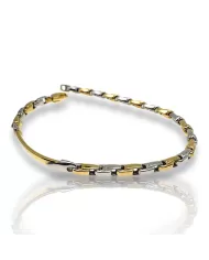 Bracciale a catena con piastra oro bianco e giallo Spagnoletti 1945