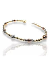 Bracciale oro a palline diamantate 3 colori Spagnoletti 1945