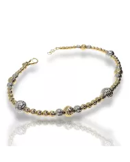 Bracciale oro a palline diamantate 2 colori Spagnoletti 1945