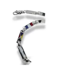 Bracciale oro bianco Bandiere Nautiche 13 piastre Arcadia