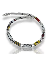 Bracciale oro bianco Bandiere Nautiche 13 piastre Arcadia