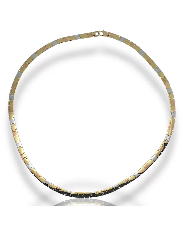 Collana piatta uomo in oro Giallo e Bianco Spagnoletti 1945