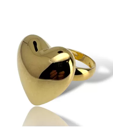 Anello cuore in oro giallo Spagnoletti 1945