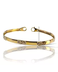 Bracciale a piastra oro giallo e bianco