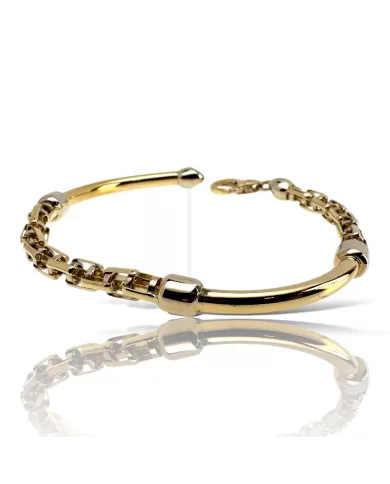 Bracciale a maneta oro giallo e bianco