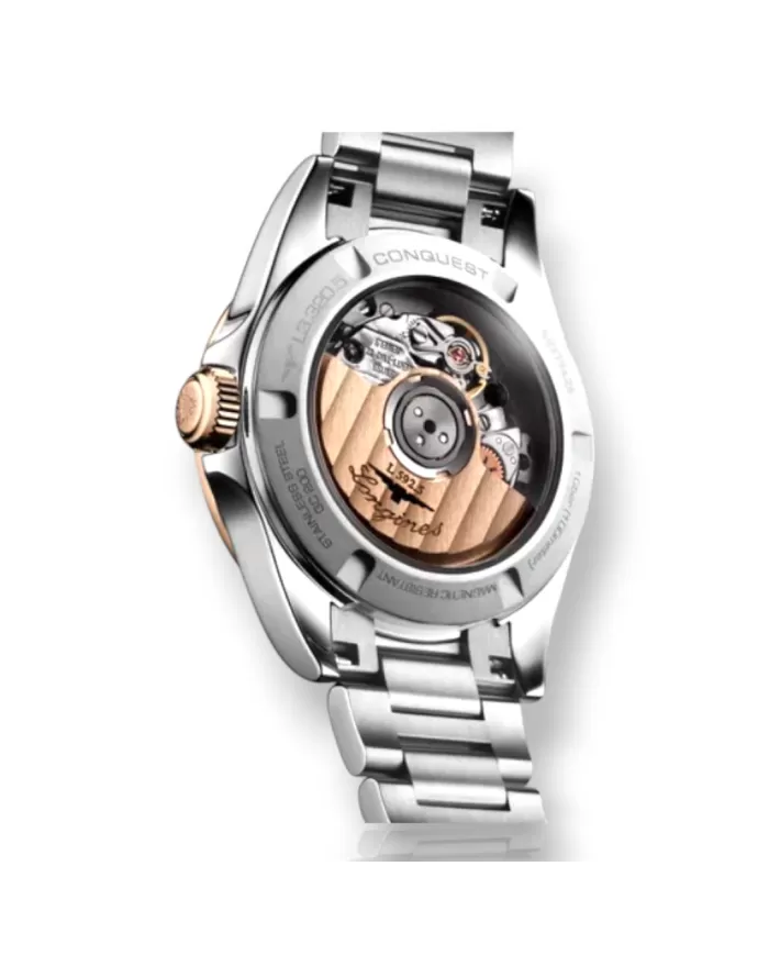 Conquest Acciaio oro auto 30mm Blu matt Longines Ref L33205926